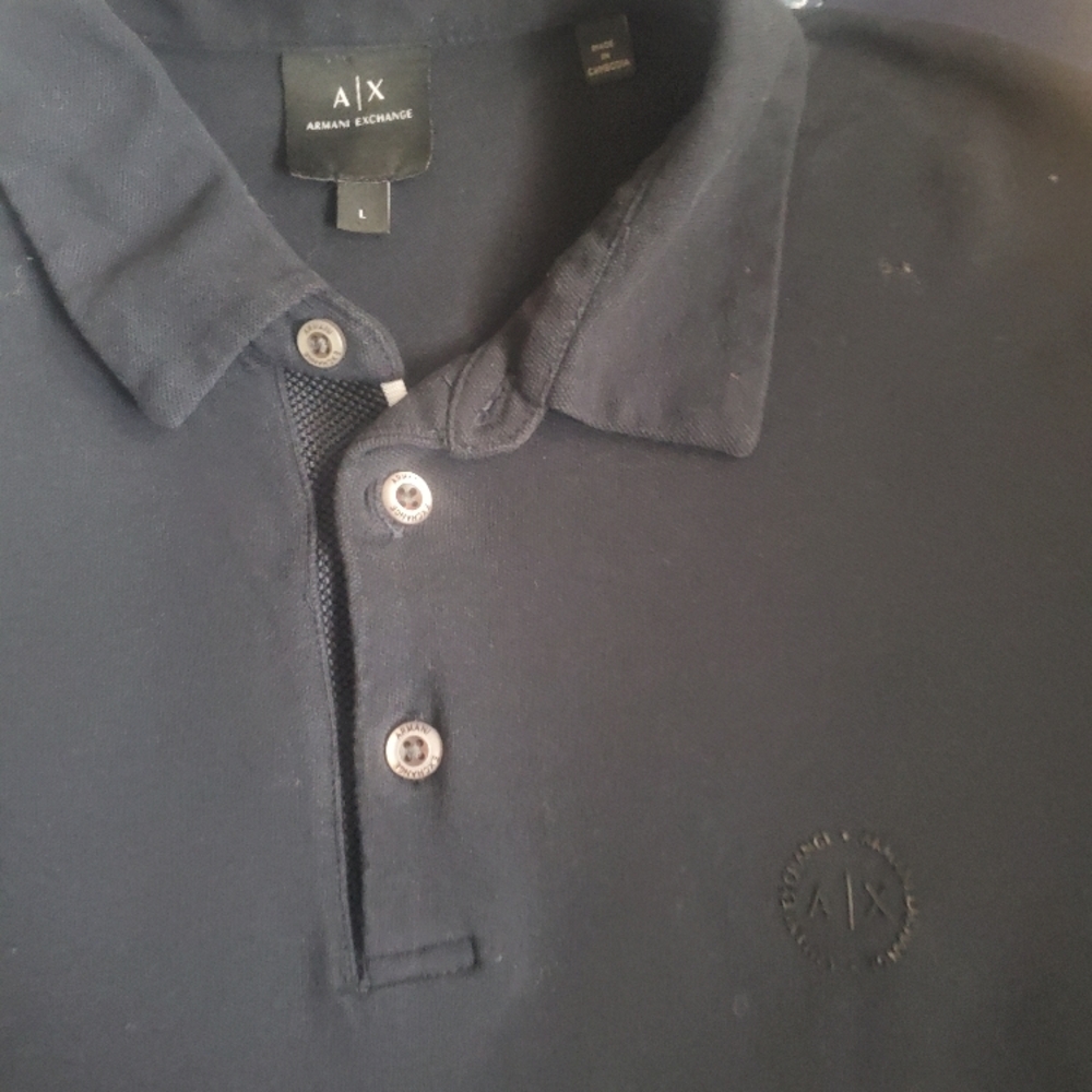 Armani Exchange Black Polo Shirt